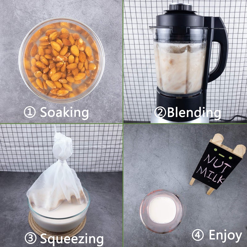 iAesthete 3 Pack - Ultra Fine Nut Milk Bag, 12X12 Inches, 80 Micron, Multiple Usage Reusable Food Strainer, Cold Brew Coffee Bag, Food Grade Nylon Mesh, BPA-Free, Cheesecloth Bag, Yogurt Strainer, Juice Filter - Image 2